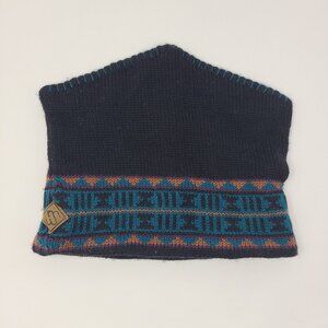 Vintage Merkely Headgear 100% Wool Hat Ski Pointed Black Teal